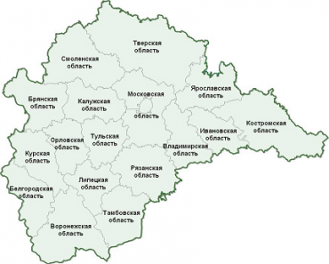 Карта Центрального федерального округа